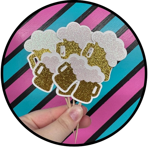 Beer Mug Cupcake Picks 12 CT