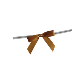 Small Old Gold Bow on Twistie Tie 250 CT