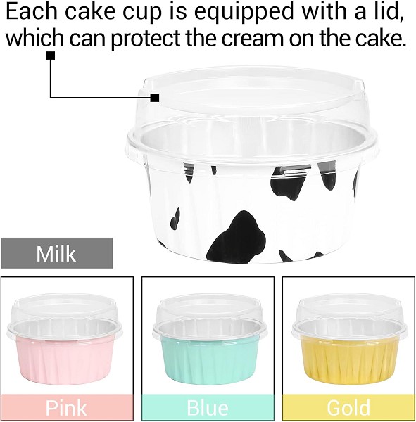 Cow Print Mini Foil Round Pans with Lids 6 count