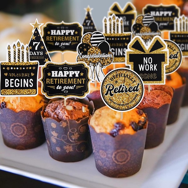 Happy Retirement Cupcake Toppers 12 CT