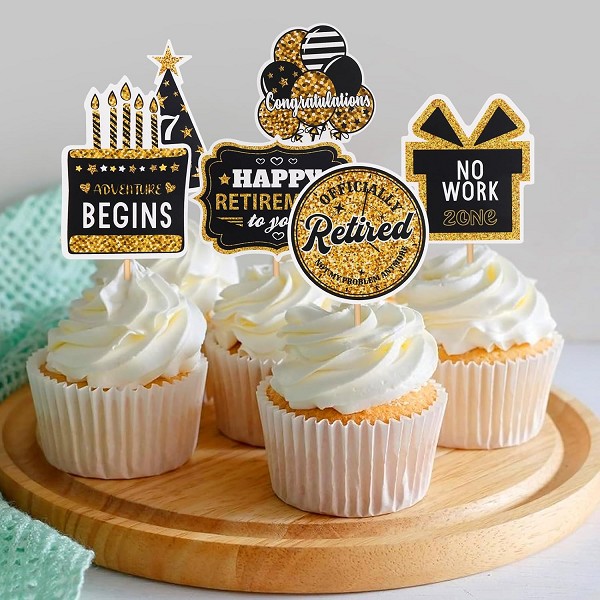 Happy Retirement Cupcake Toppers 12 CT - Image 2