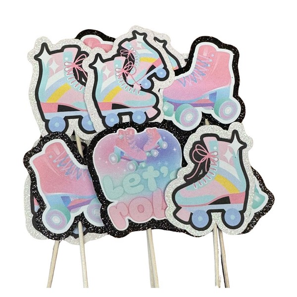 Roller Skate Cupcake Picks 12 CT