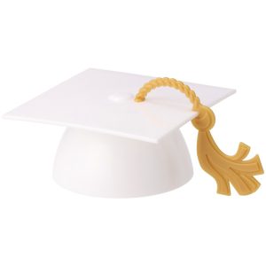 White Grad Cap with Tassel Layon 24 CT