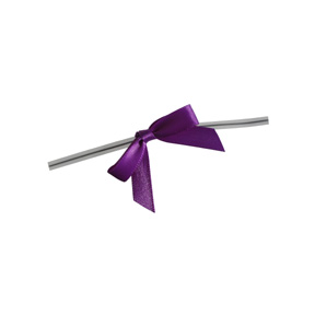 Small Purple Bow on Twistie Tie 250 CT