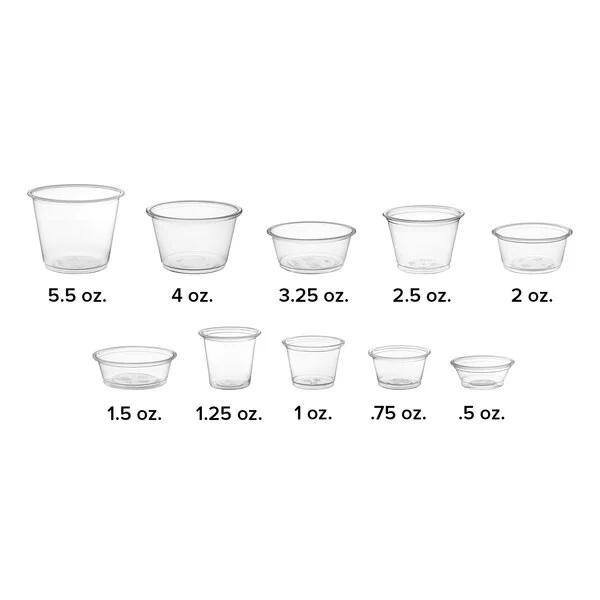 1.25 OZ Disposable Plastic Portion Cups 2500 CT