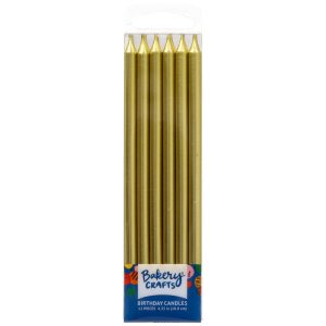 Tall Gold Smooth Candle 12 CT