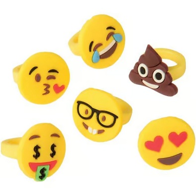 Rubber Emoji rings 12 CT