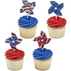 Red, White and Blue Pinwheels DecoPics 72 CT