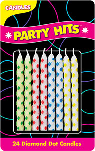 Diamond Dot Birthday Candles 2 1/2" 12 CT