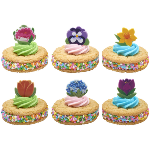 Bright Spring Flowers Cupcake Rings 144 CT - Image 3