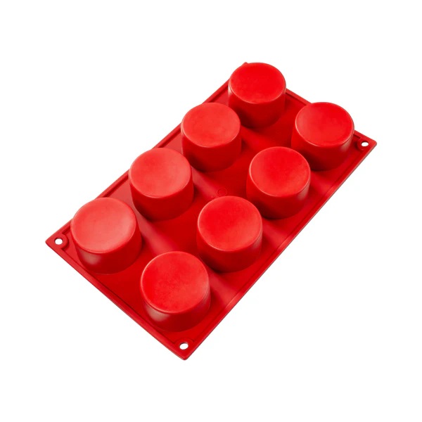 Cylinder Silicone Bakeware 3 oz 8 Cav