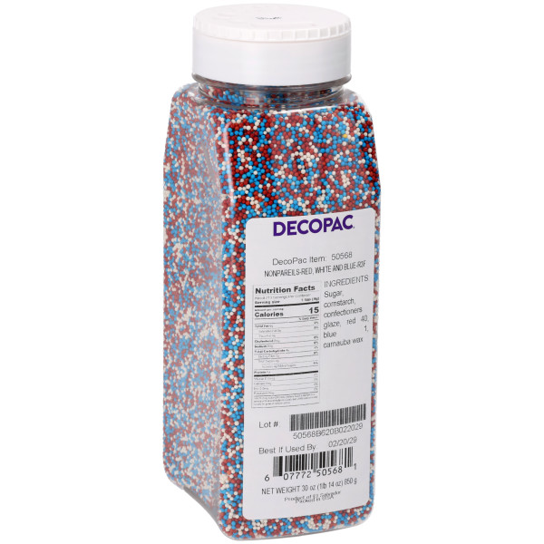 Red, White and Blue Nonpareils - Red 3 Free 30 OZ