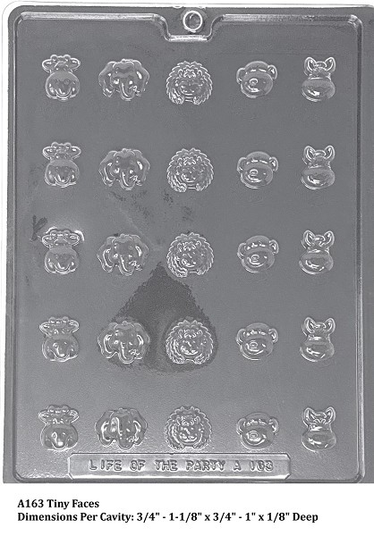 Tiny Faces Candy Mold 25 CAV