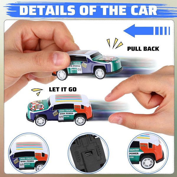 Mini Pull Back Toy Cars Bulk Pull Back Die Cast Race Cars Party Favors for Boys Girls Christmas Party Favor Return Gift Goodie Bag Stuffer Classroom Carnival Gift 12 CT - Image 2