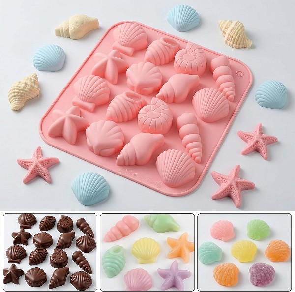 Seashells and Starfish Silicone Mold 16 Cavities Each - Image 3