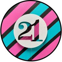 Block 21 White Glitter Acrylic Cake Topper EA