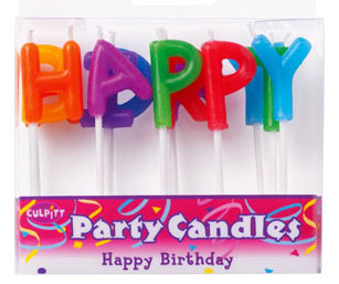 Happy Birthday Letter Candles 6 Set