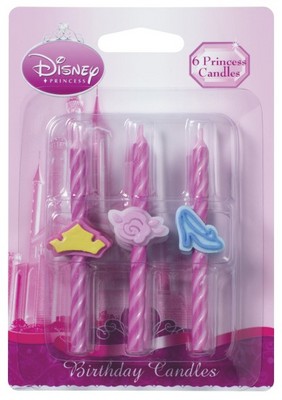 Princess Icon Spiral Candles 6 CT