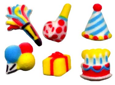 Mini Birthday Red 3 Free Assorted Dec-Ons 210 CT