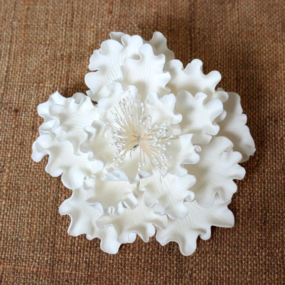 Garden Peony White 4.75" 3 CT