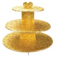 Single Use Gold RD 3 Tier Stand 6 CT