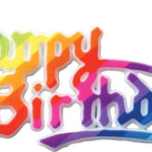 Happy Birthday Rainbow Plaque 3 3/4″  36 CT