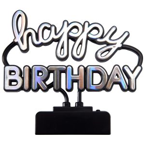 Neon Happy Birthday Sign Layon 5 1/4″ x 4 1/2″ 12 CT