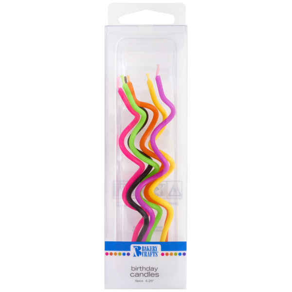 Neon Twist Shapes Assortment Candles 6 CT
