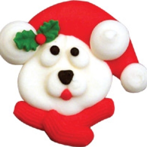 Santa Bear Royal Icing 2 3/8″ 100 CT
