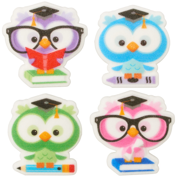 Colorful Grad Owl Dec-Ons 72 CT