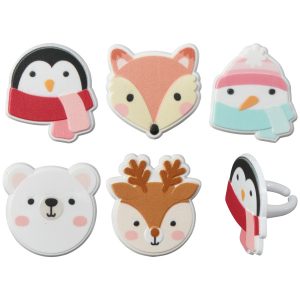 Winter Friends Cupcake Rings 144 CT