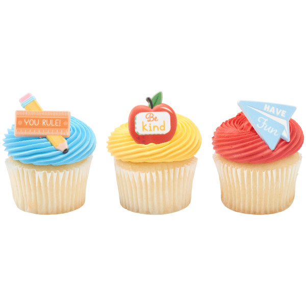 School Rules Icons Cupcake Rings 144 CT - Image 2