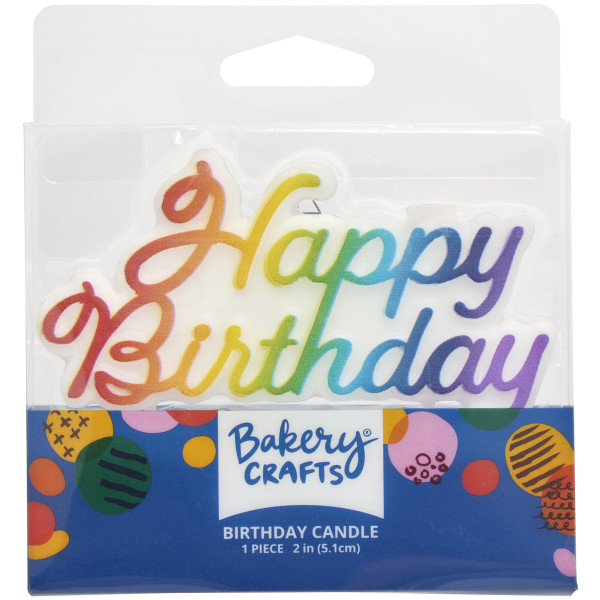 Happy Birthday Bright Shaped Candle 6 CT