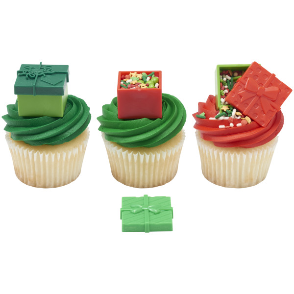 Fillable Festive Presents Cupcake Rings 72 CT