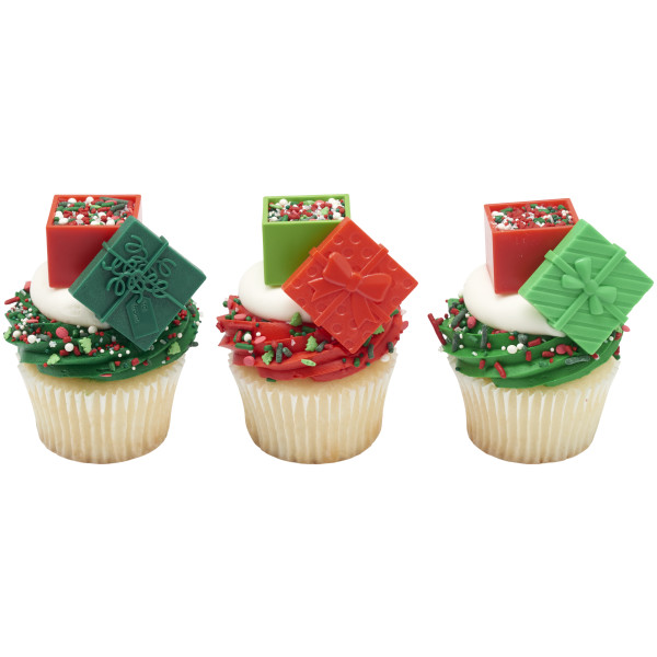 Fillable Festive Presents Cupcake Rings 72 CT - Image 3