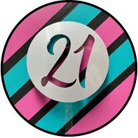 Script 21 Silver Glitter Acrylic Cake Topper EA